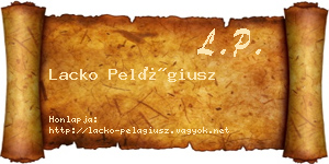 Lacko Pelágiusz névjegykártya